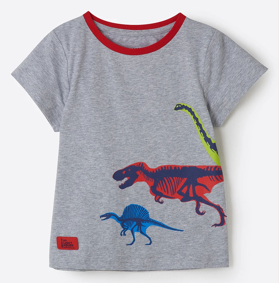 Lighthouse Kids 'Oliver' Short Sleeve Dinosaur Print Tee
