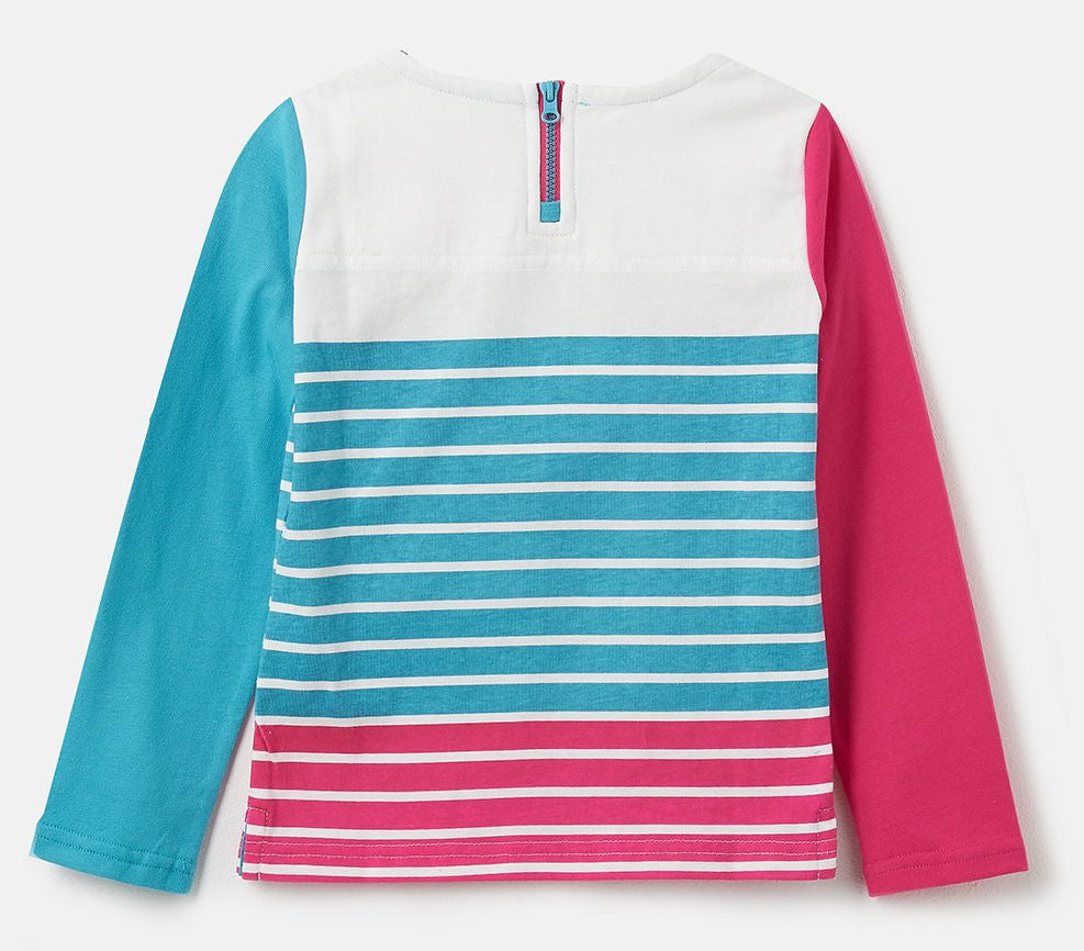 Lighthouse Kids Causeway long sleeve tee - Stripe / Mermaid Print