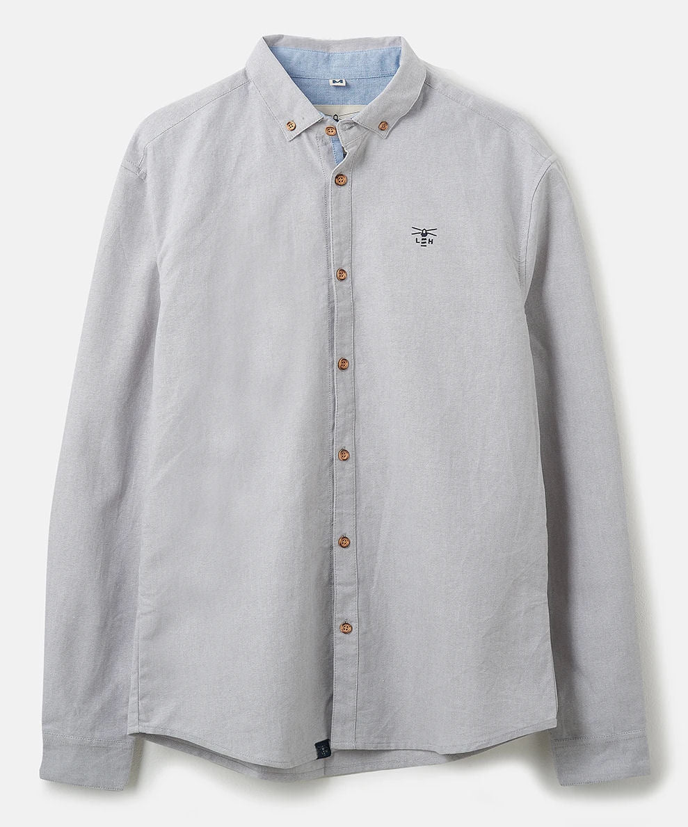 Lighthouse Mens 'Tide' Long Sleeved Shirt - Grey Taupe