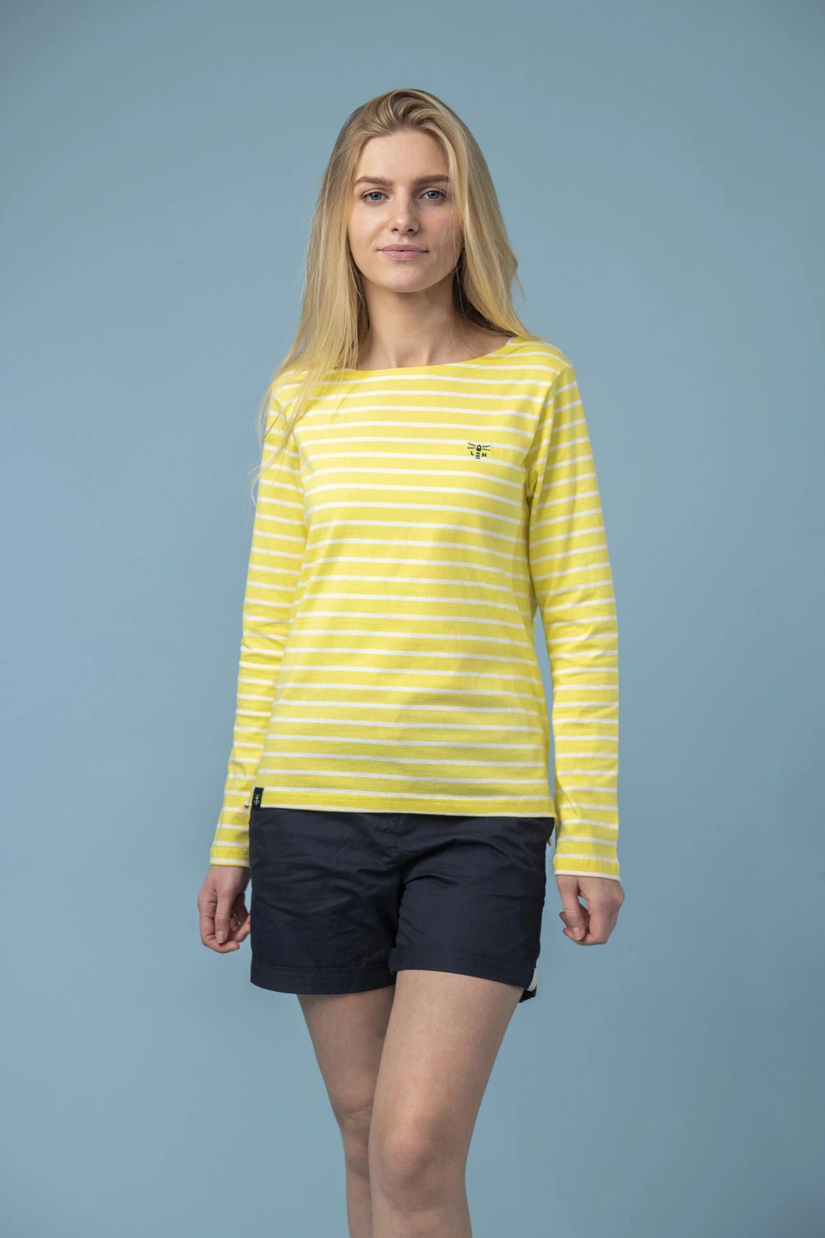 Lighthouse Womens 'Causeway' Long Sleeve Tee - Lemon Yellow Stripe