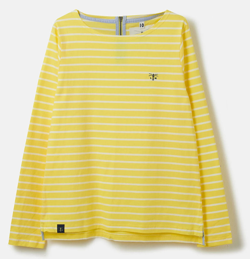 Lighthouse Womens 'Causeway' Long Sleeve Tee - Lemon Yellow Stripe