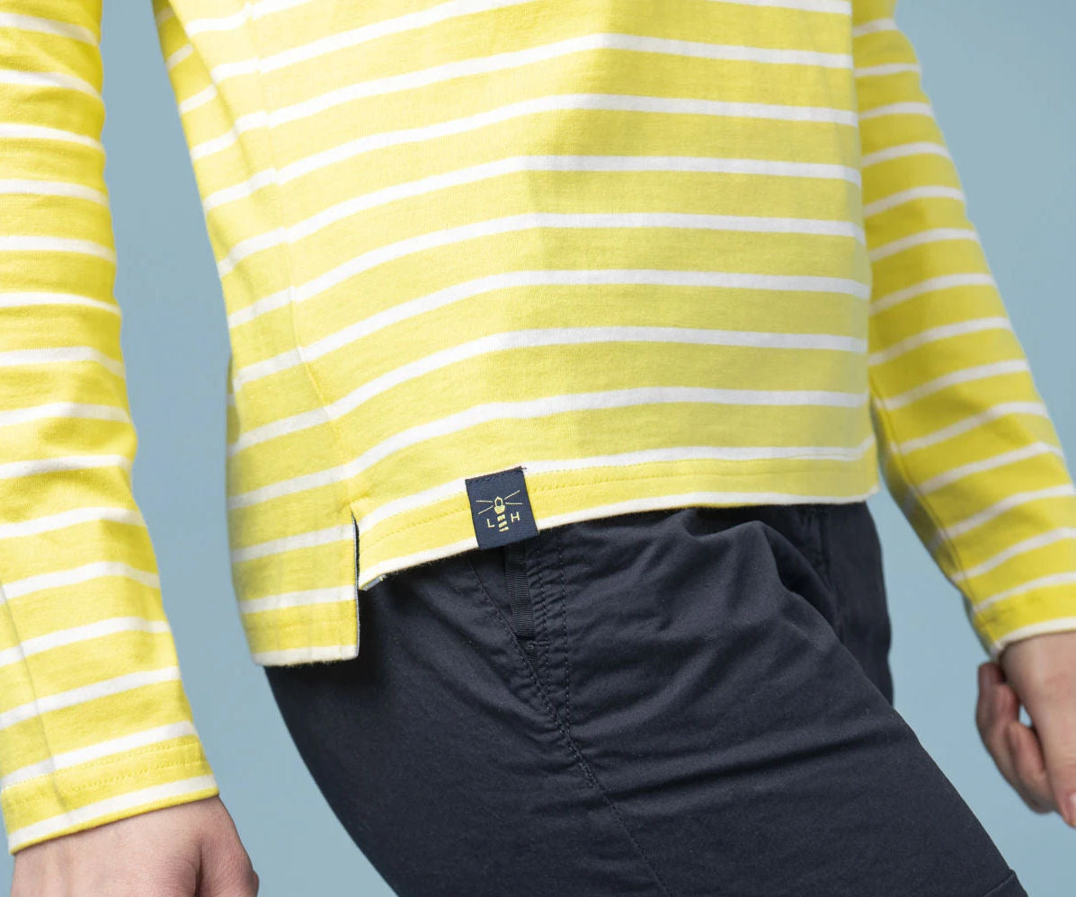 Lighthouse Womens 'Causeway' Long Sleeve Tee - Lemon Yellow Stripe
