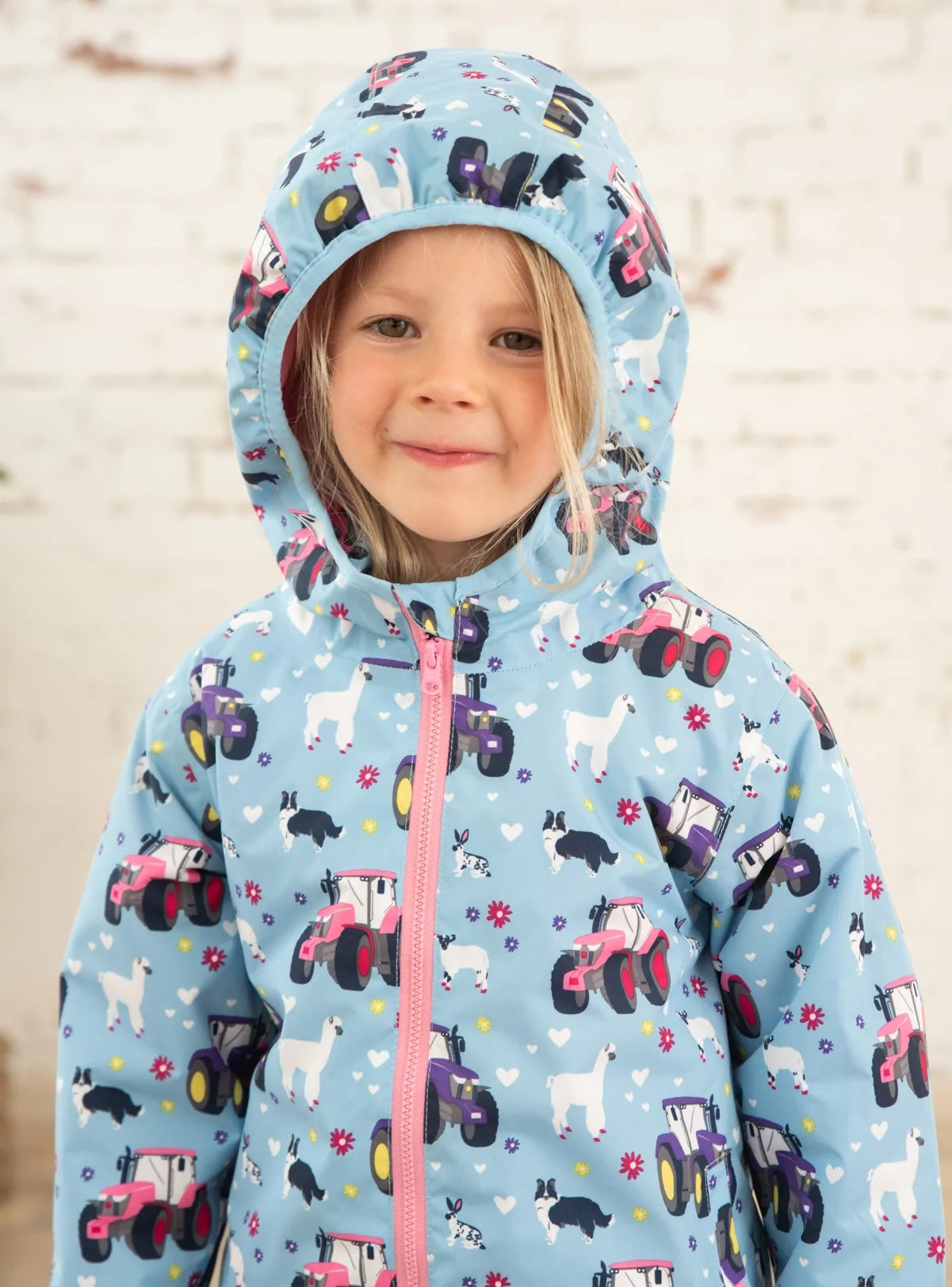 Lighthouse Kids 'Amelia' Waterproof Coat - Sky Farm Print