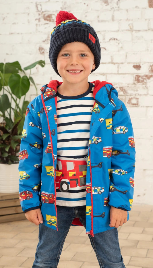 Lighthouse Kids 'Lucas' Raincoat - Transport Print