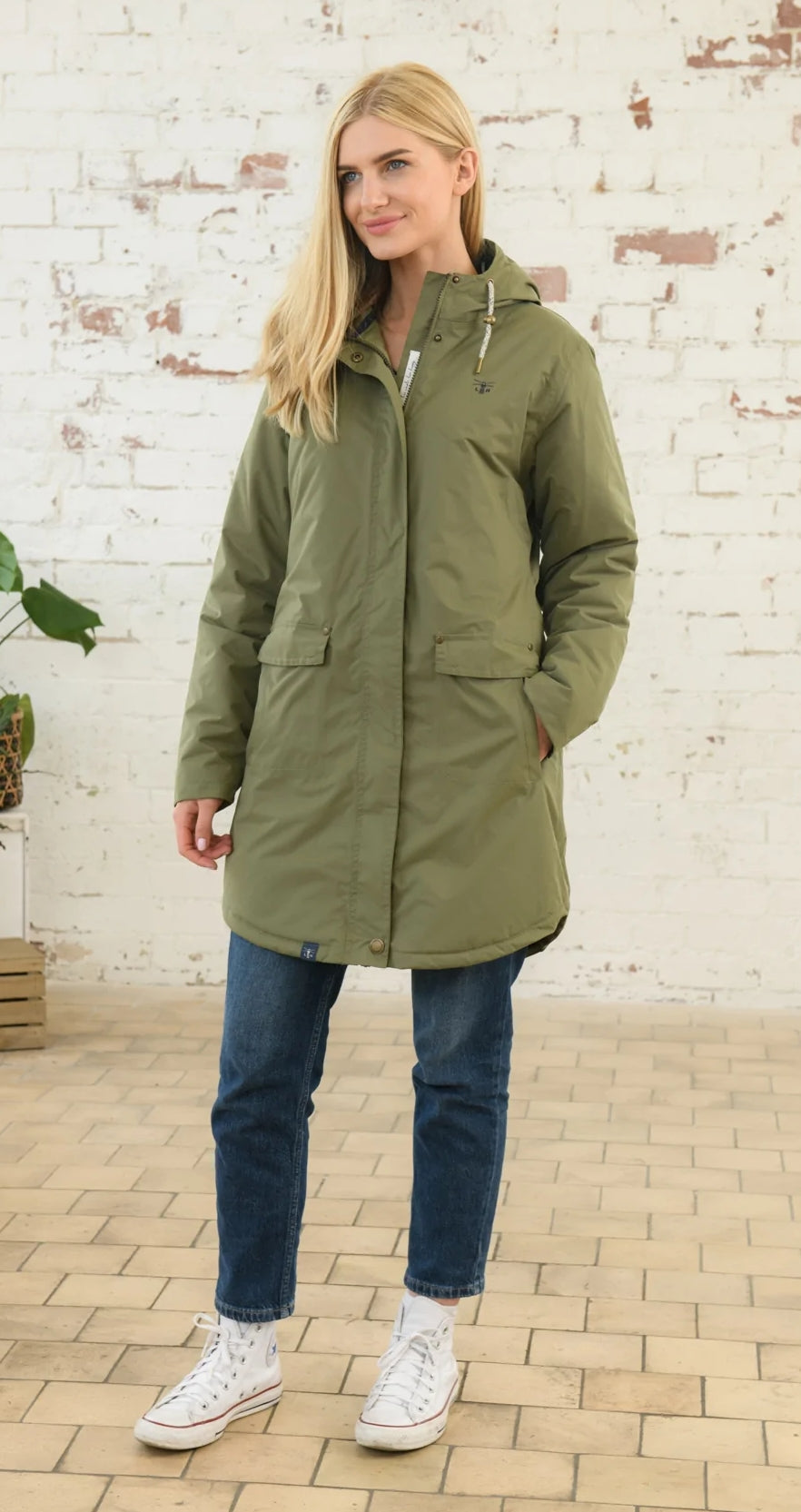 Lighthouse Womens 'Iona Long' Padded Waterproof Coat - Khaki Green