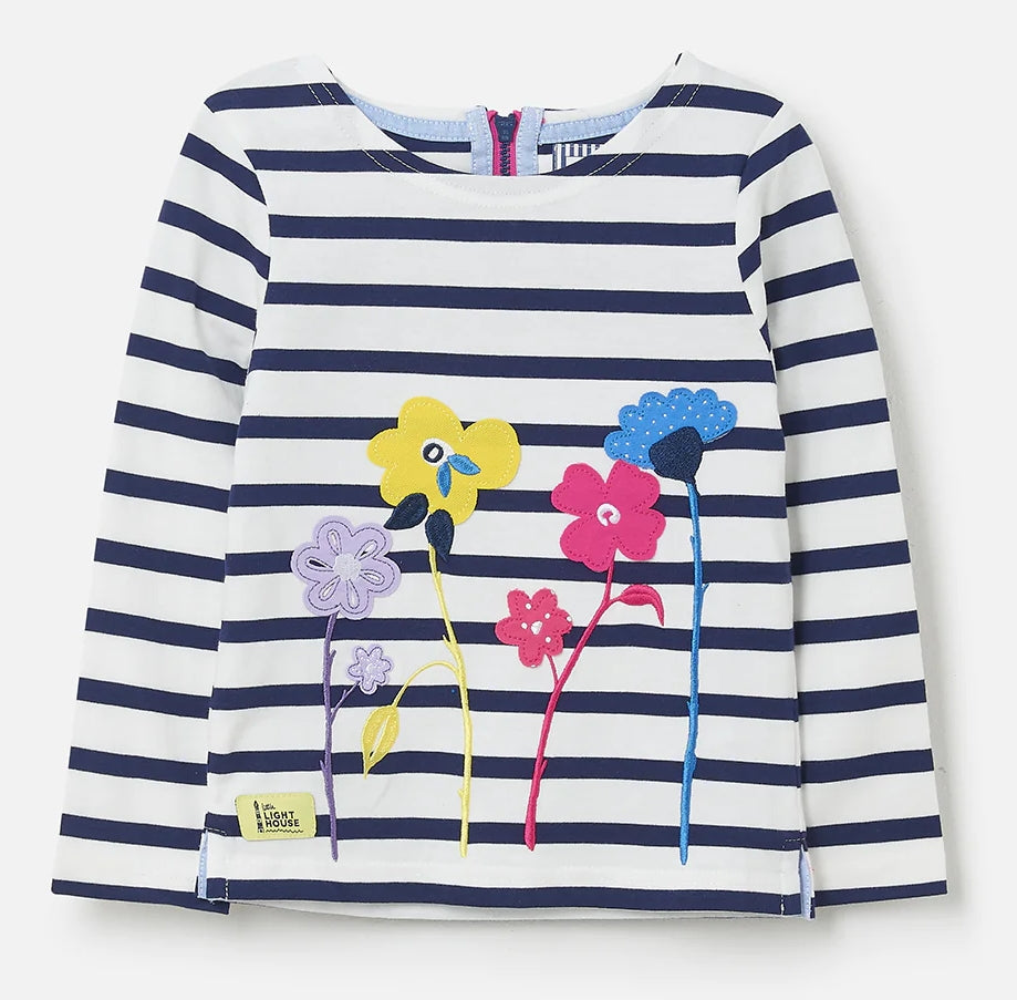 Lighthouse Kids 'Causeway' Long Sleeve Tee - Floral Applique