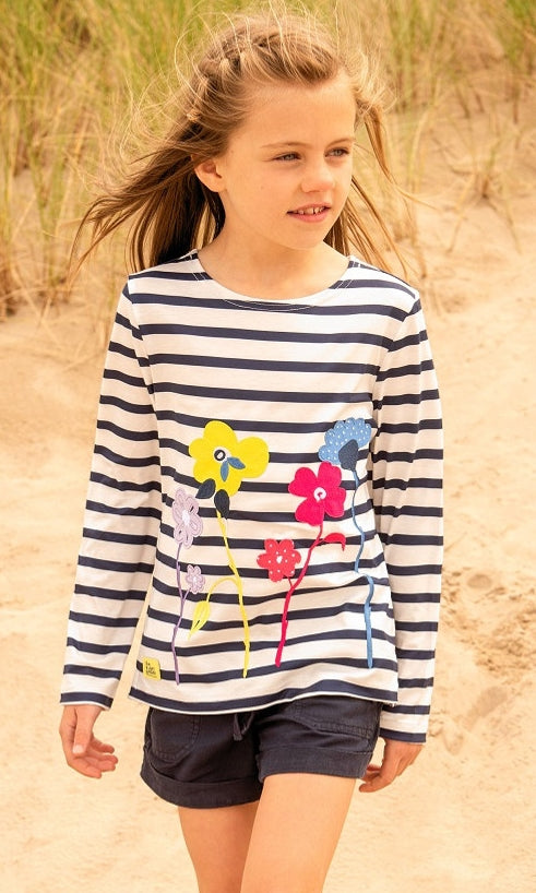 Lighthouse Kids 'Causeway' Long Sleeve Tee - Floral Applique