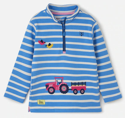 Lighthouse Kids 'Robyn' Sweatshirt - Marine Stripe Tractor