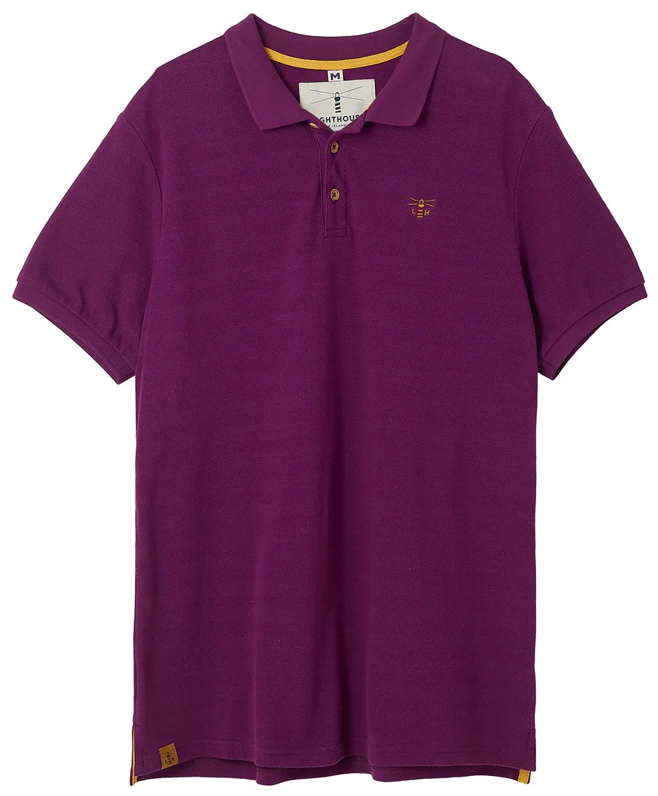 Lighthouse Mens 'Pier' Pique Polo Shirt - Grape Purple