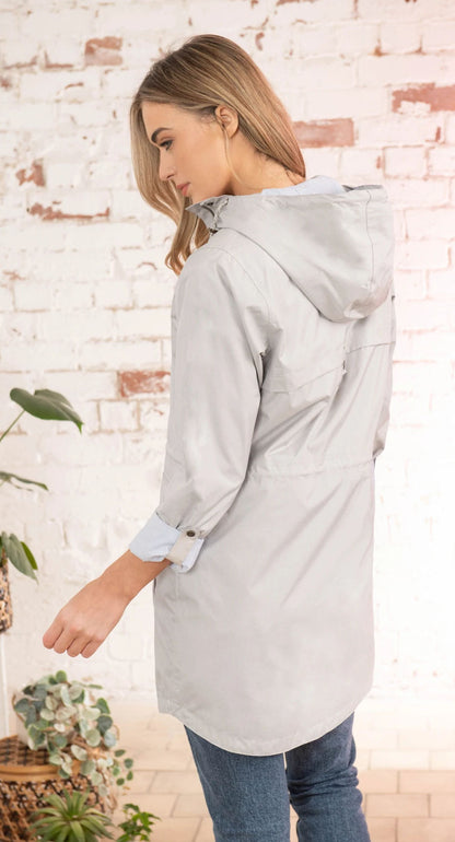 Women's Sand colour Alice style waterproof rain jacket from Lighthouse.