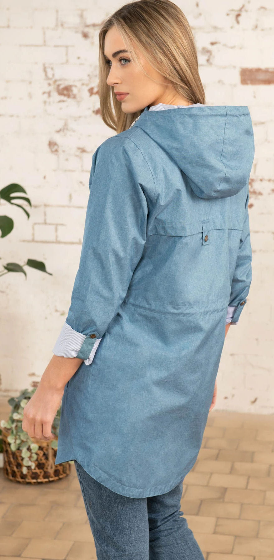 Women's Alice style waterproof rain jacket from Lighthouse in Soft Teal.