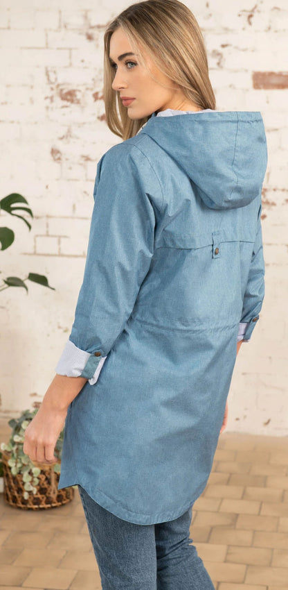 Women's Alice style waterproof rain jacket from Lighthouse in Soft Teal.