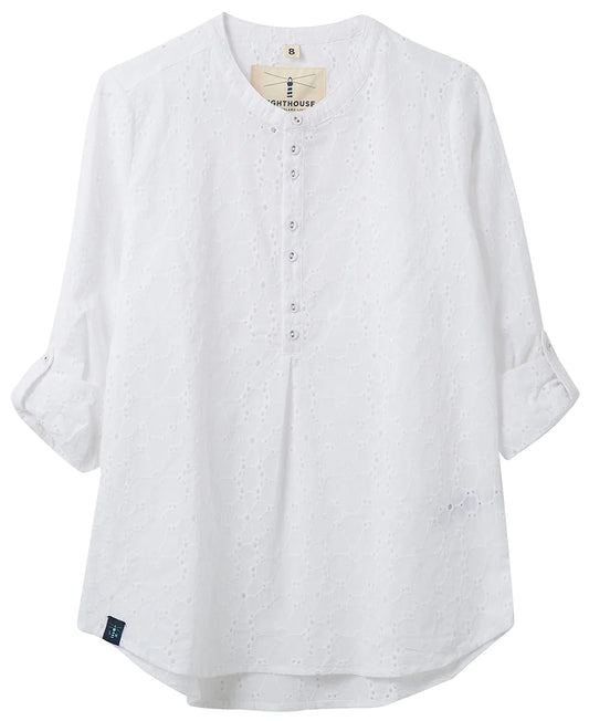 Lighthouse Womens 'Bayside' Cotton Shirt - Broderie Anglaise