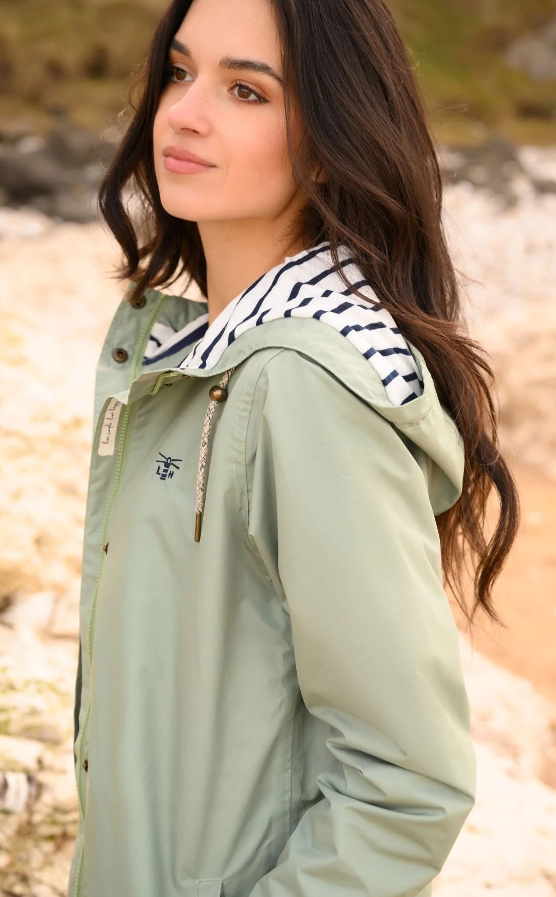 Lighthouse Womens 'Beachcomber Long' Waterproof Jacket - Pistachio Green