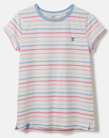 Lighthouse Womens 'Causeway' Short Sleeve Tee - Pink / Blue Stripe