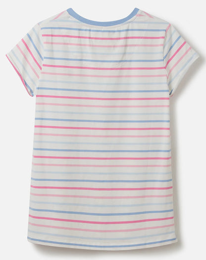 Lighthouse Womens 'Causeway' Short Sleeve Tee - Pink / Blue Stripe