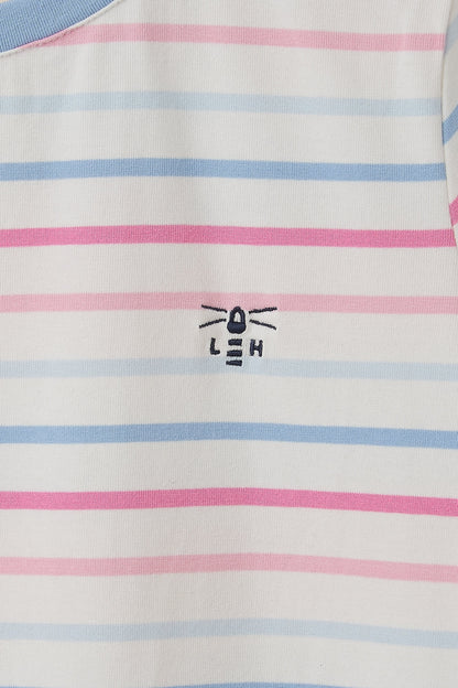Lighthouse Womens 'Causeway' Short Sleeve Tee - Pink / Blue Stripe