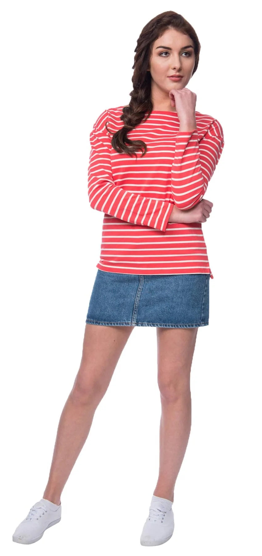 Lighthouse Womens 'Dune' Long Sleeve Tee - Poppy Stripe