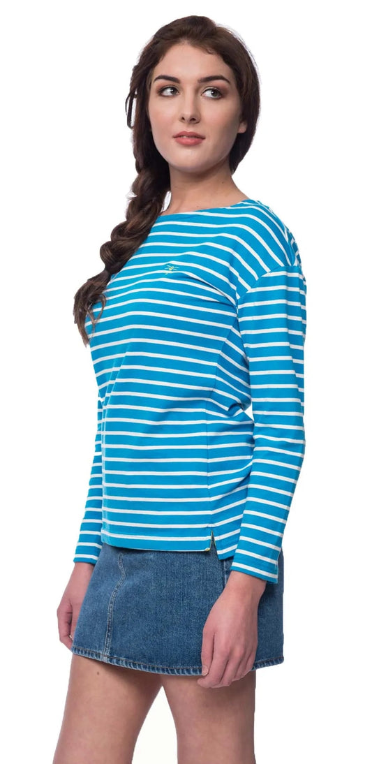 Lighthouse Womens 'Dune' Long Sleeve Tee - Sail Away Blue Stripe