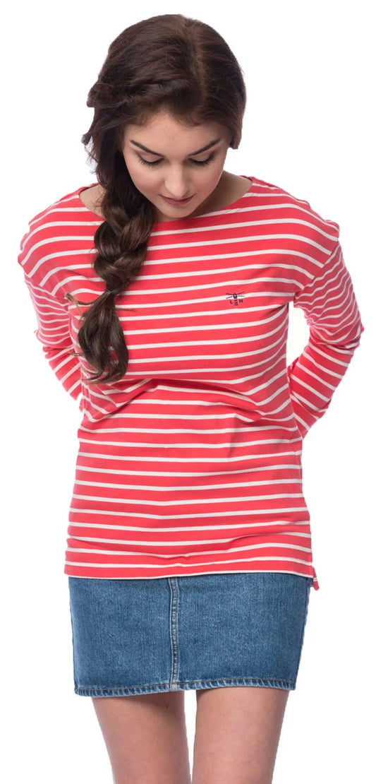 Lighthouse Womens 'Dune' Long Sleeve Tee - Poppy Stripe