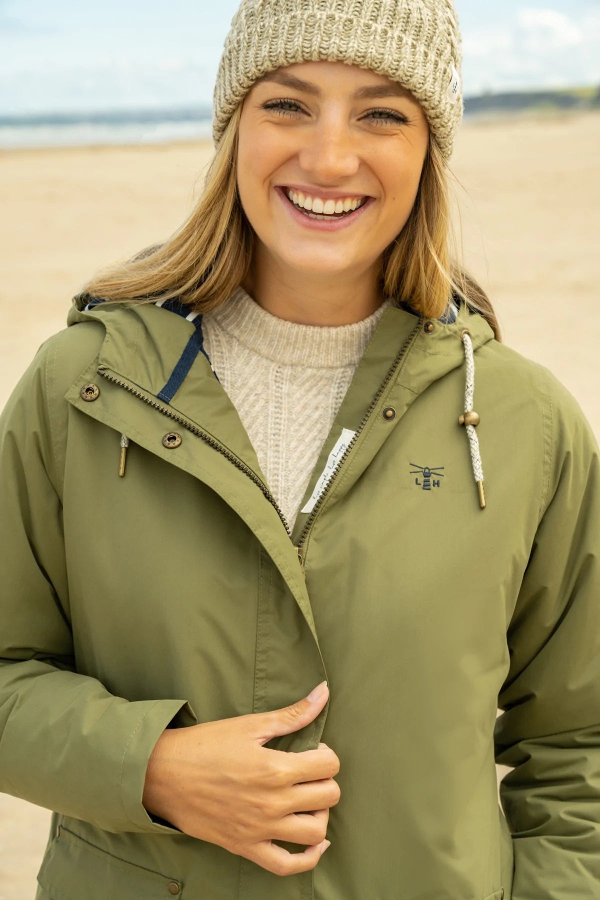 Lighthouse Womens 'Iona Long' Padded Waterproof Coat - Khaki Green