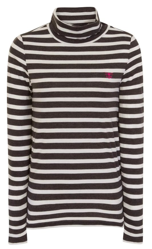 Lighthouse Womens 'Piper' Roll Neck Tee - Shadow Stripe