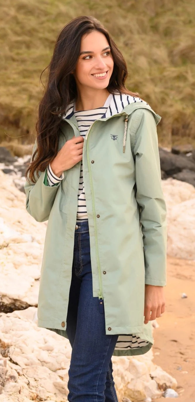 Lighthouse Womens 'Beachcomber Long' Waterproof Jacket - Pistachio Green