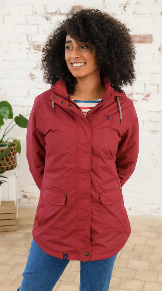 Lighthouse Womens 'Iona' Padded Waterproof Coat - Redcurrant