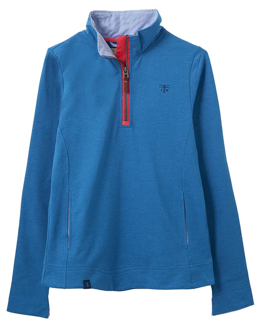 Lighthouse Womens 'Shore' 1/4 Zip Sweatshirt - Blue Sail Marl