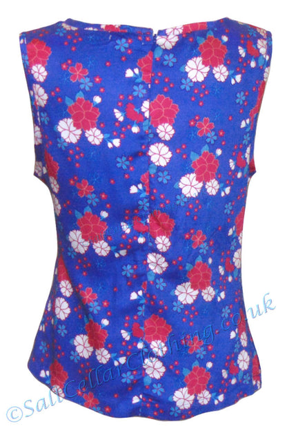 Mudd & Water Womens Akemi Top - Floral Print Cobalt