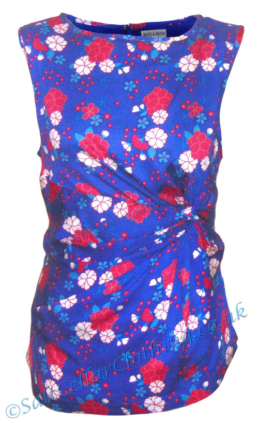 Mudd & Water Womens Akemi Top - Floral Print Cobalt