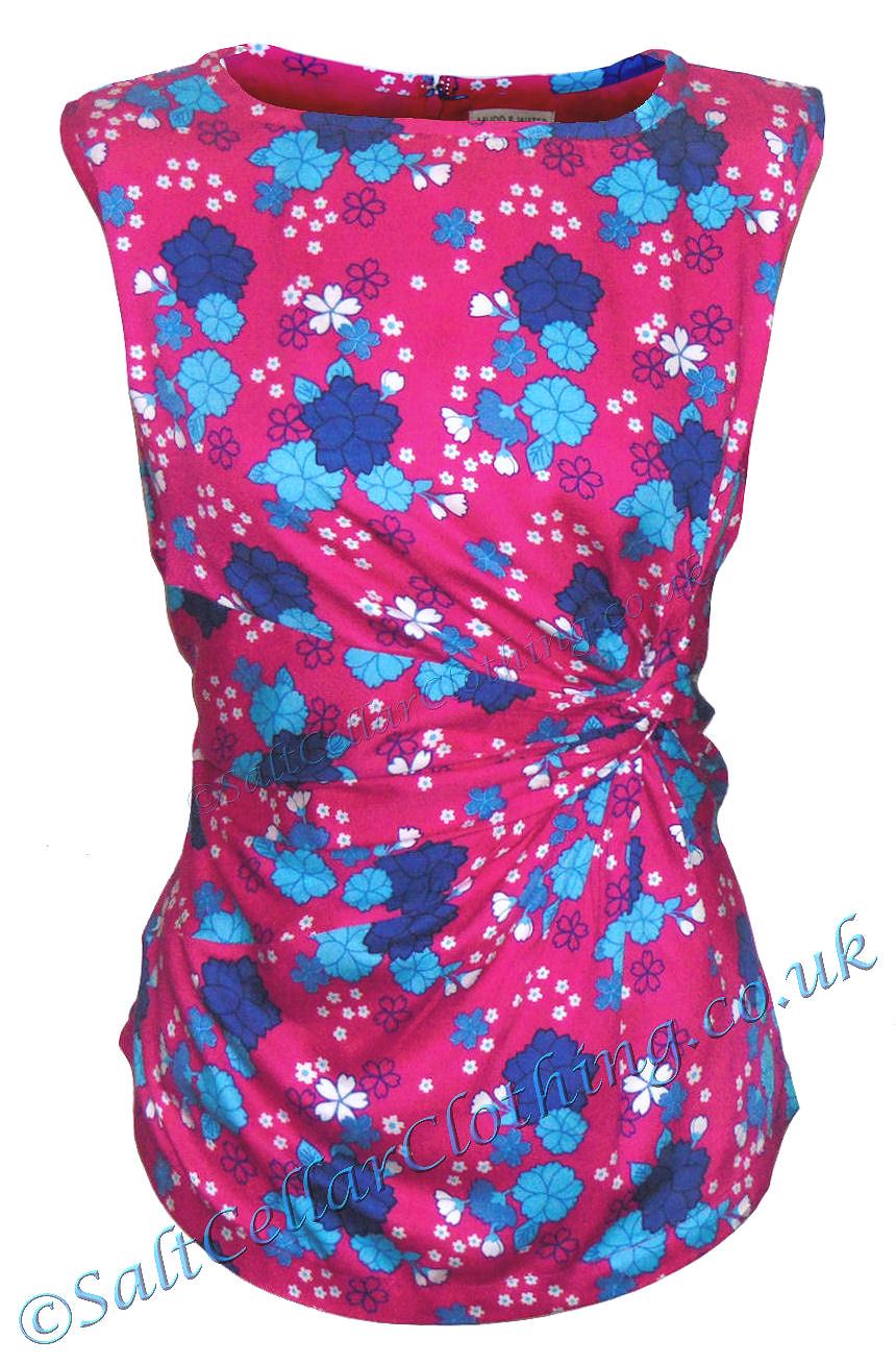 Mudd & Water Womens 'Akemi' Top - Floral Print Fuchsia