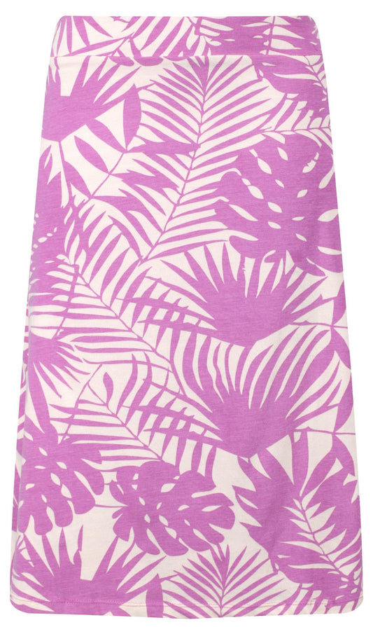 Mudd & Water Womens Cara Reversible Skirt - Crocus Pink Palm Print / Stripe