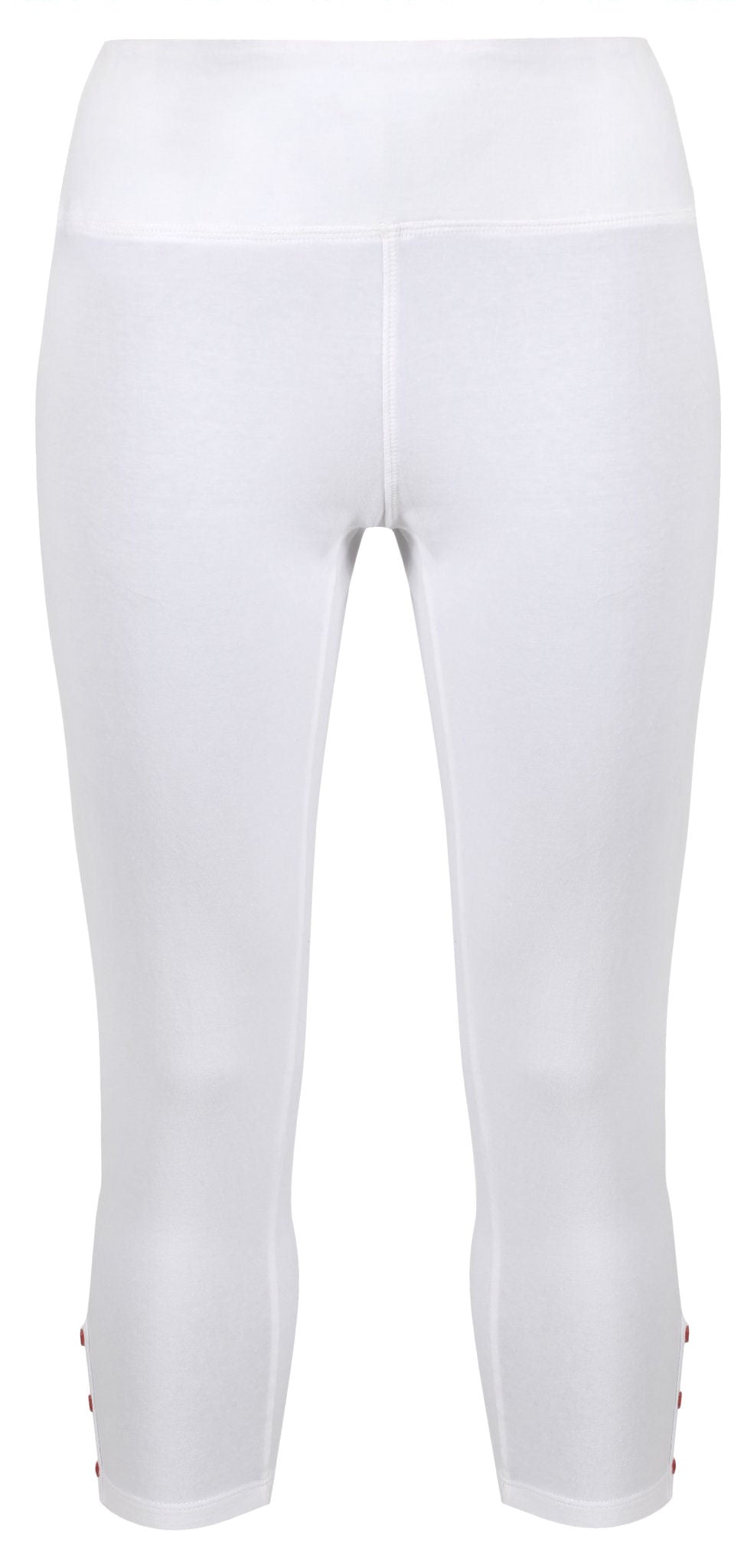 Women's white organic cotton cropped leggings from Mudd & Water.