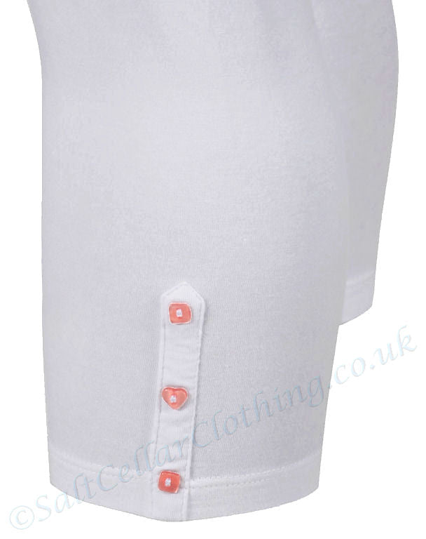Mudd & Water women's Island leggings in Grey with heart and square buttons.