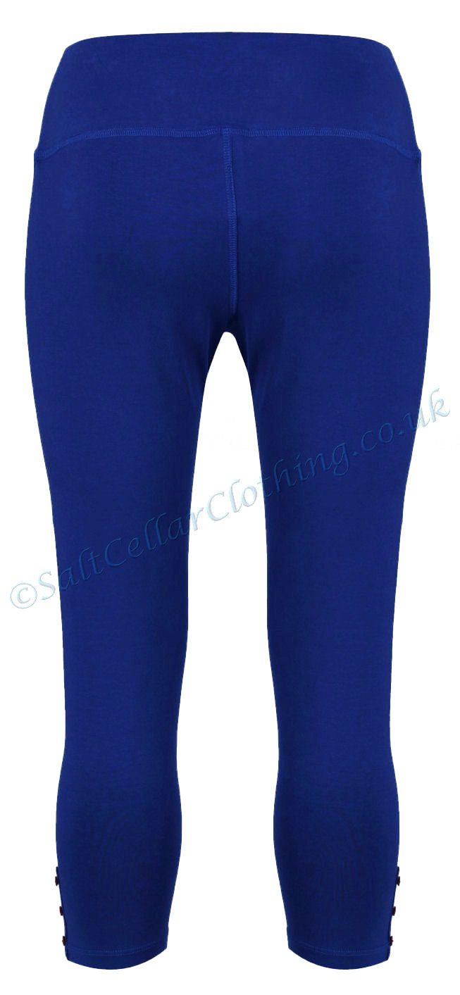 Marine Cobalt Blue women's organic cotton cropped leggings from Mudd & Water.