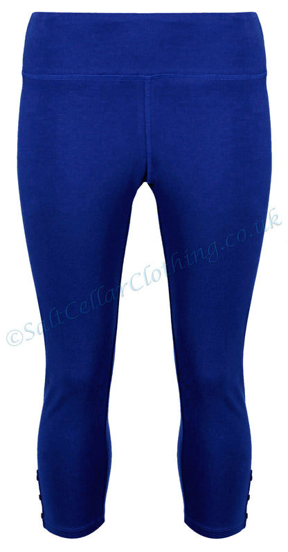 Mudd & Water women's organic cotton crop length Island leggings in Cobalt Blue.