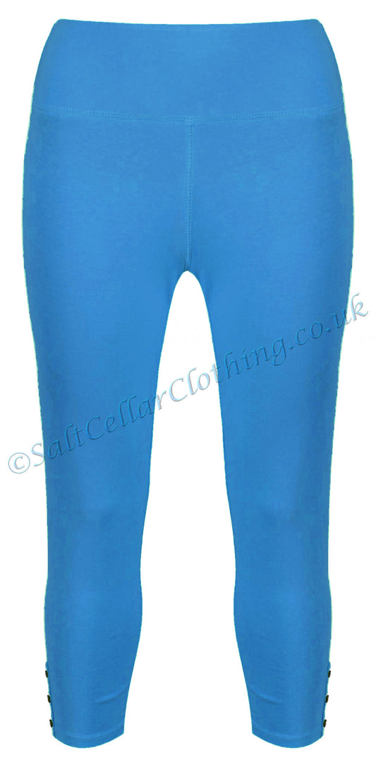 Mudd & Water women's organic cotton crop length Island leggings in Marine Blue.