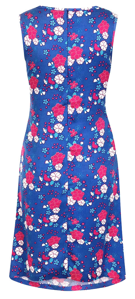 Mudd & Water Womens Twist Side Kyoto Dress - Flower Print Cobalt