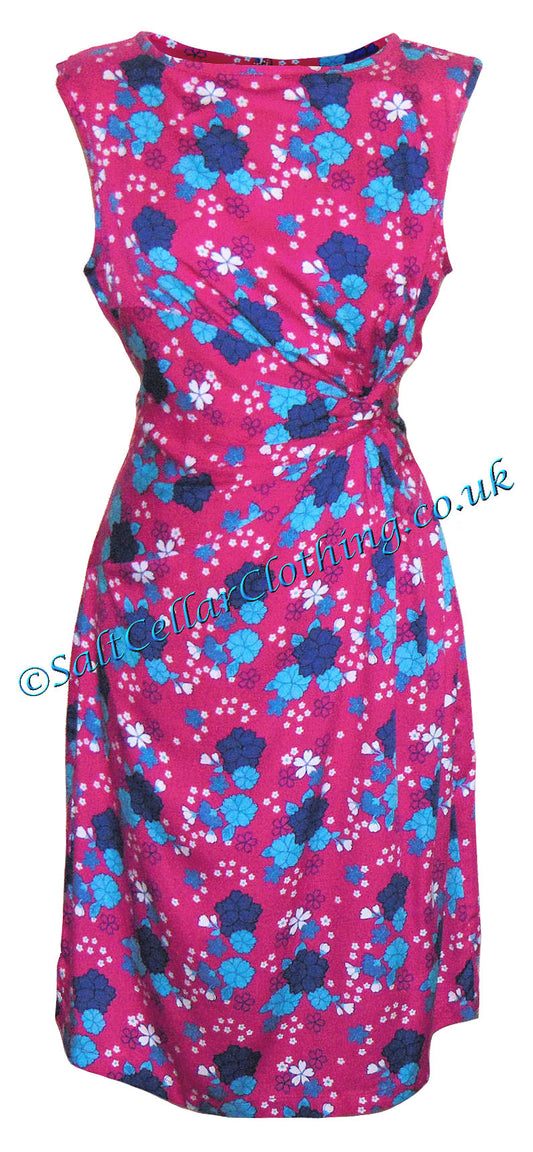 Mudd & Water Womens Twist Side 'Kyoto' Dress - Flower Print Fuchsia