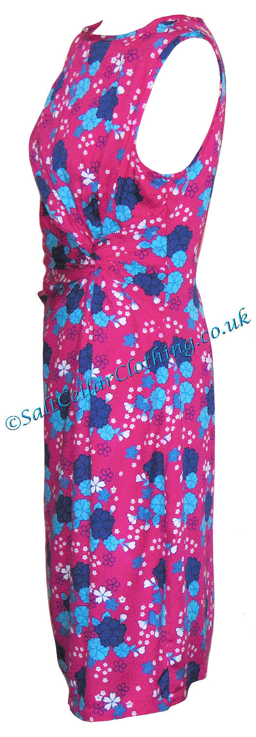 Mudd & Water Womens Twist Side 'Kyoto' Dress - Flower Print Fuchsia