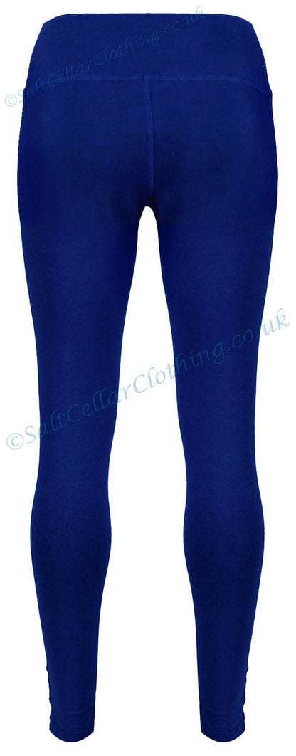 Cobalt blue women's organic cotton full length leggings from Mudd & Water.