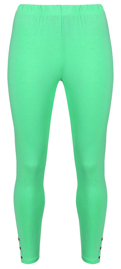 Mudd & Water women's organic cotton full length Lucky leggings in Sea Green.