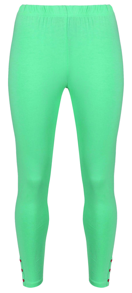 Mudd & Water women's organic cotton full length Lucky leggings in Sea Green.