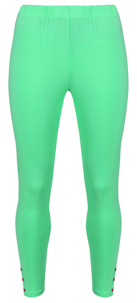 Mudd & Water women's organic cotton full length Lucky leggings in Sea Green.