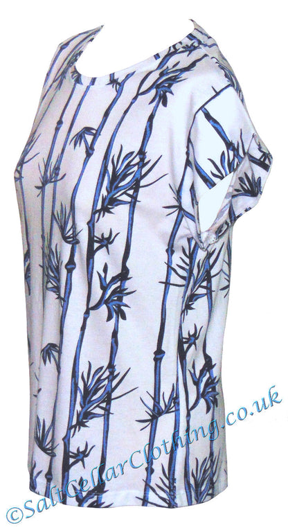 Mudd & Water Womens 'Monica' Tee - White / Bamboo Print