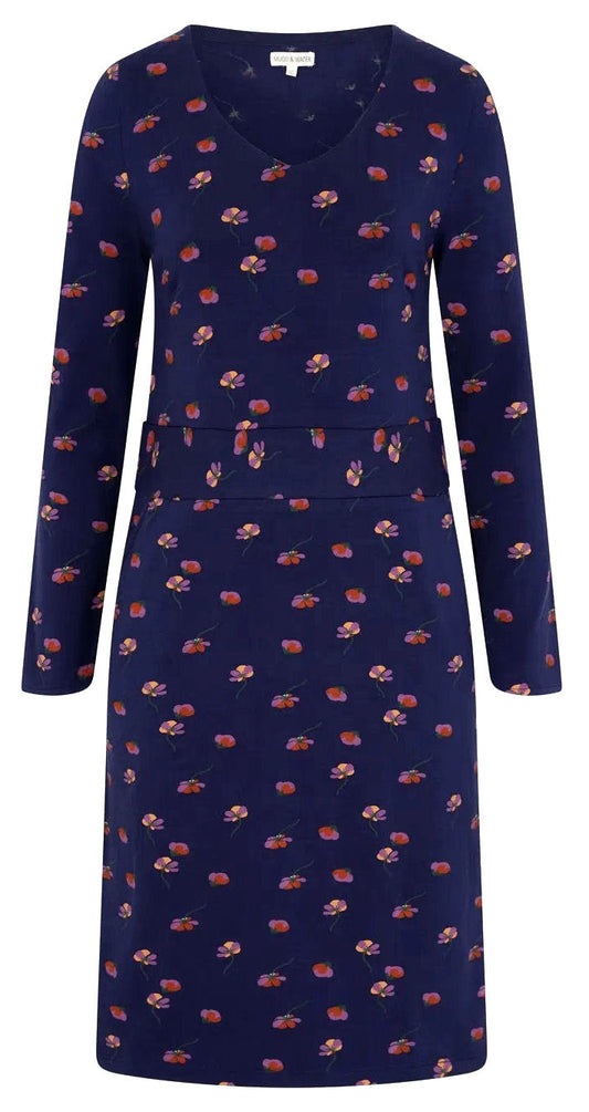 Mudd & Water Womens 'Orford' Long Sleeved Dress - Navy / Floral