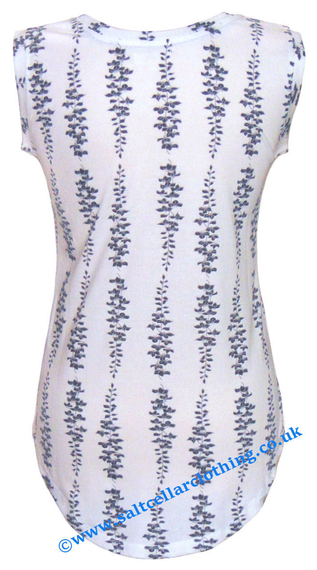 Mudd & Water Womens 'Peach Vest' - White Blossom Print