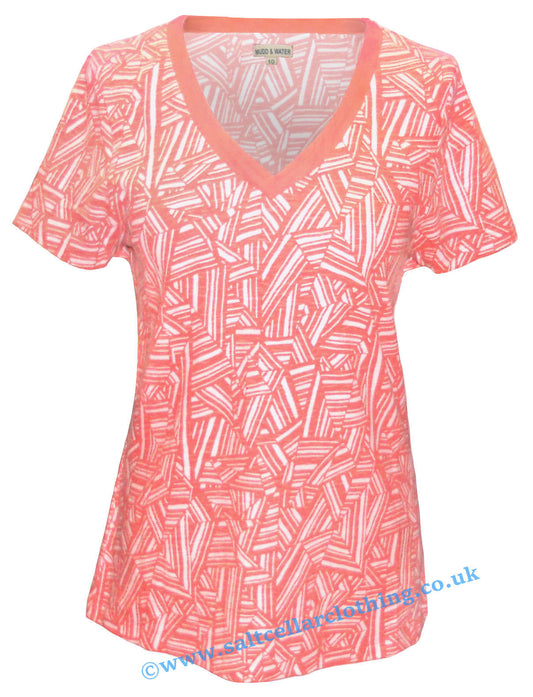 Mudd & Water Womens 'Take It Back' Tee - Peach Triangle