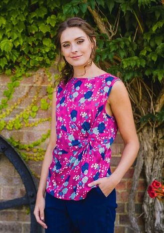 Mudd & Water Womens 'Akemi' Top - Floral Print Fuchsia